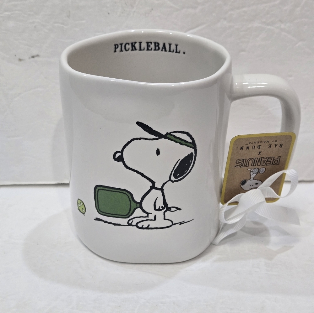 Peanuts Rae Dunn Snoopy PICKLEBALL 18 oz Mug Sports NWT